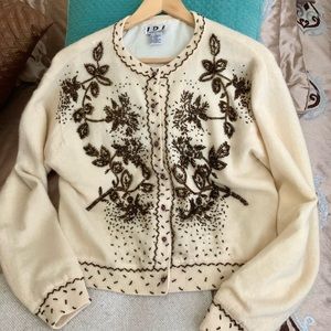 Vintage Lambswool Beaded Cardigan